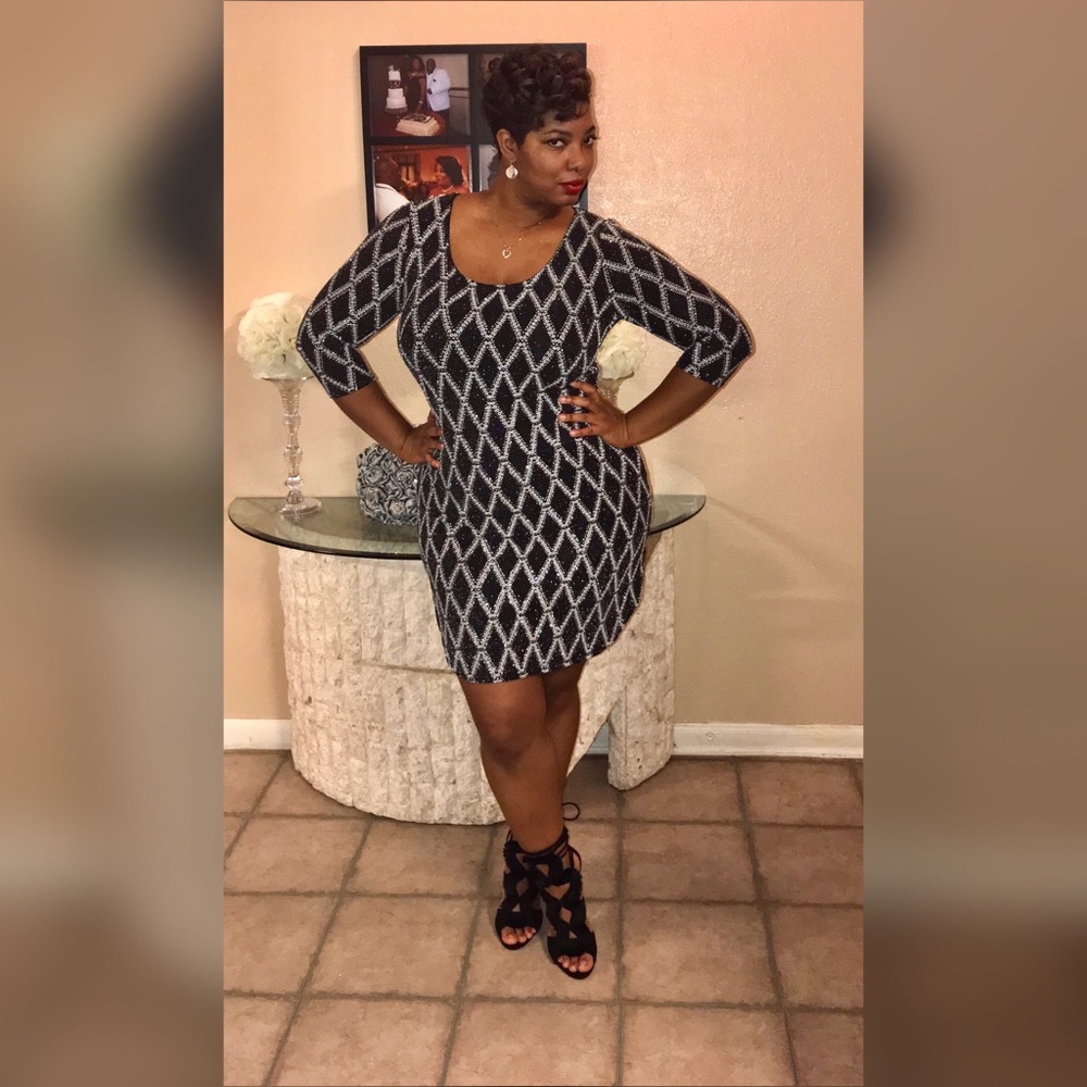 Plus size glitter midi dress